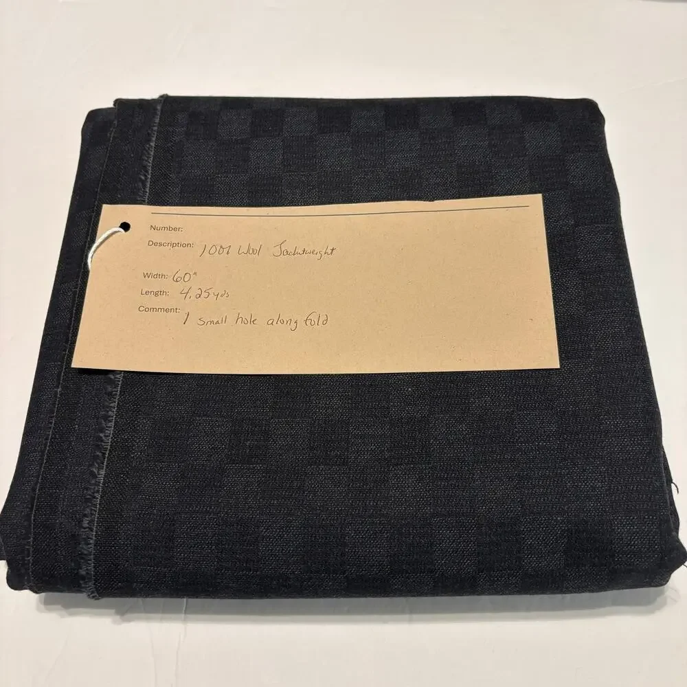 100% Wool Jacketing Fabric Gray Check 60